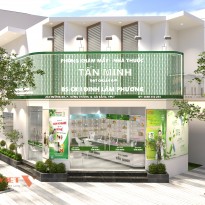 Phương án thiết kế nội thất phòng khám mắt và nhà thuốc Tấn Minh hiện đại 